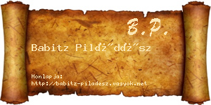 Babitz Piládész névjegykártya